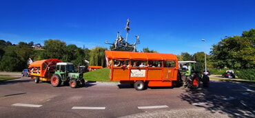 3 Planwagen im Hölderlin Kreisel