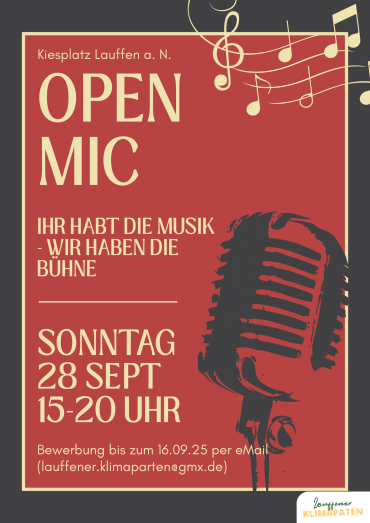 Poster Open Mic bei Wein im Park