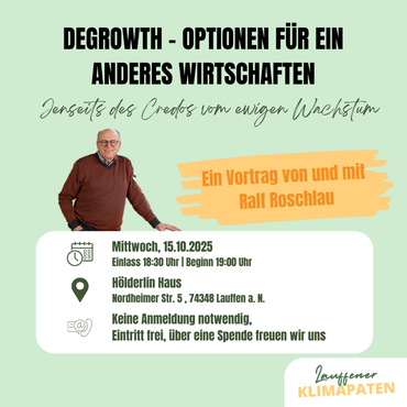 Vortrag Degrowth am 15.Oktober 2025
