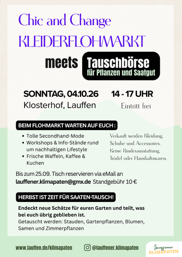 Flyer Kleiderflohmarkt und Pflanzentauschbörse