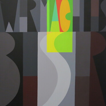 "Wer macht es besser?" 2013, Acryl, Leinwand, 100x100 cm