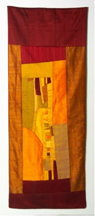 Bettina Roth-Engelhardt: Freie Textilcollage, 1,77m x 0,68m   