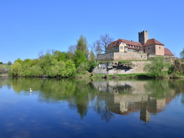 17.04.2018 - Werner Ohsam - Rathaus spiegelt sich im Neckar