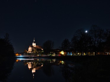 13.11.2018 - Ulrich Seidel - Regiswidiskirche mit Neckar, Mond und Sterne