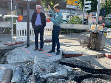 Begehung der Brückenbaustelle