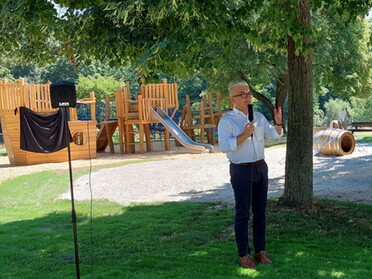 Einweihung Spielschiff mit Freigabe neugestalteter Spielplatz am Kies