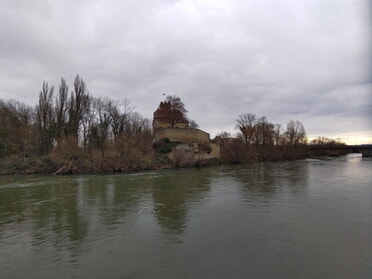 31.12.2023 - Sabine Marquardt - Burg mit leichtem Neckar-Hochwasser